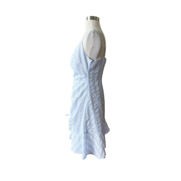 CUPCAKES CASHMERE Corsiva Mini Flounce Dress Striped Spaghetti-Strap Blue 8 NWT - Picture 4 of 8
